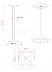Подстолье металлическое барное Ax