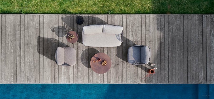 Кресло плетеное с обивкой 356 Outdoor Woven