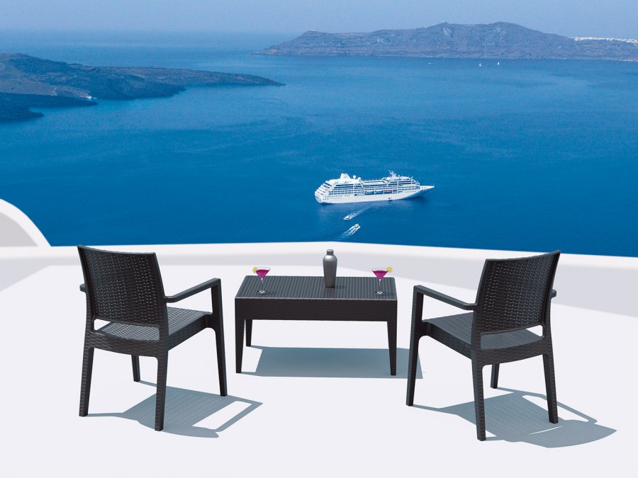 Столик пластиковый плетеный журнальный Miami Lounge Table
