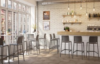 Стул пластиковый барный PAPATYA Fame-S Bar 75 тортора