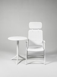 Стол пластиковый обеденный Step + Step Mini, белый, Ø605х400-765 мм