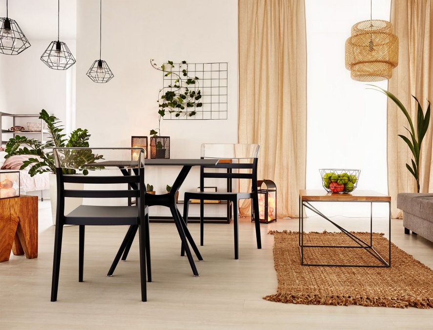 Стол пластиковый Air Table 80, черный, 800х800х740 мм