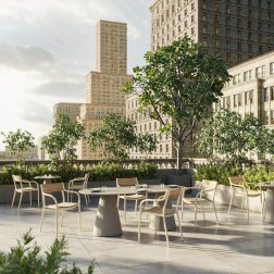 Кресло пластиковое Vondom Madison Wood кремовый, деревянный