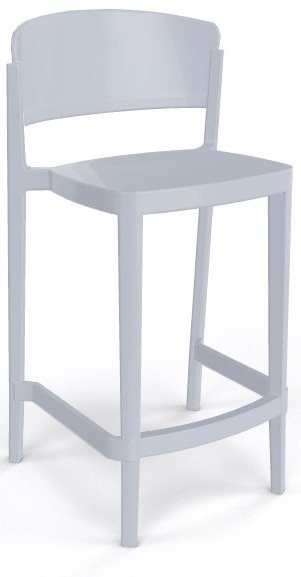 Стул пластиковый полубарный Gaber Abuela Stool 67 жемчужно-серый