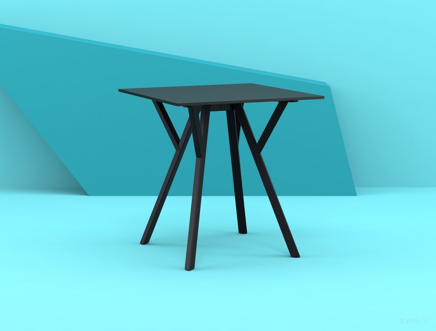 Стол пластиковый Max Table 70, черный, 700х700х740 мм