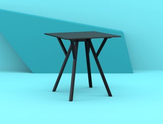 Стол пластиковый Max Table 70, черный, 700х700х740 мм
