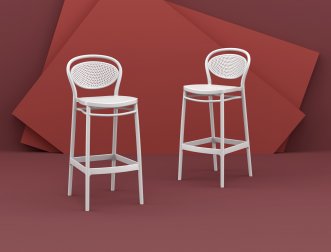 Стул пластиковый барный Siesta Contract Marcel Bar 75 белый