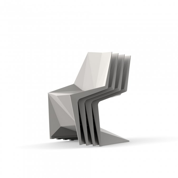 Стул пластиковый Vondom Voxel Basic слоновая кость