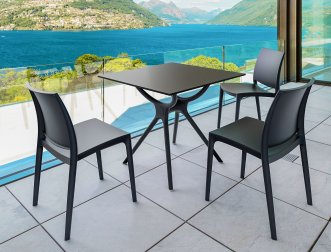 Стол пластиковый Air Table 80, черный, 800х800х740 мм