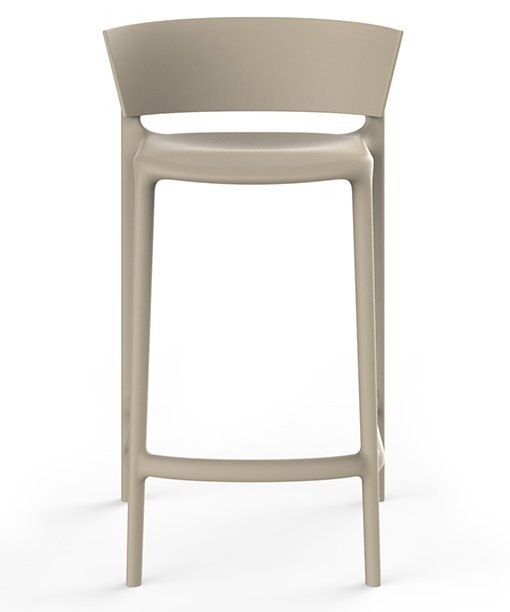 Стул пластиковый полубарный Vondom Africa Basic слоновая кость