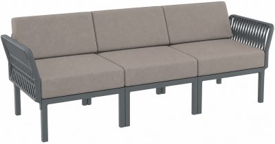 Portofino Lounge Диван пластиковый трехместный с подушками