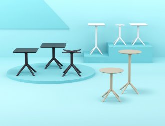 Стол пластиковый Sky Table 70, черный, 700х700х740 мм