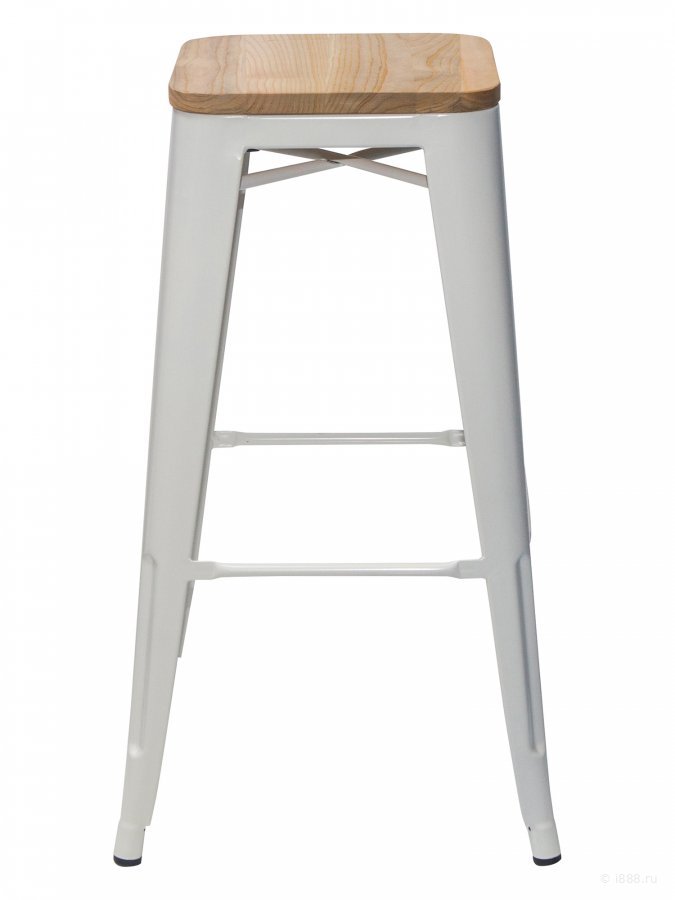 Табурет барный ST-GROUP Tolix Wood Bar 75 белый матовый