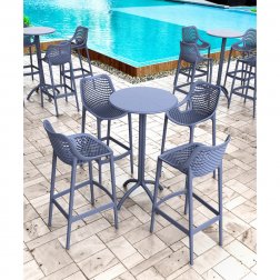 Стул пластиковый барный Siesta Contract Air Bar 75 темно-серый