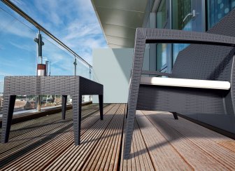 Диван пластиковый плетеный двухместный с подушкой Miami Lounge Sofa