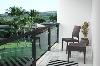 Стул пластиковый плетеный Siesta Contract Florida коричневый