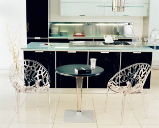 Стол пластиковый Ice, черный, Ø700х730 мм