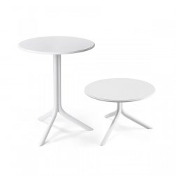 Стол пластиковый обеденный Spritz + Spritz Mini, белый, Ø605х400-765 мм