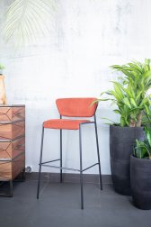 Стул барный с обивкой Scab Design Lisa антрацит, красный