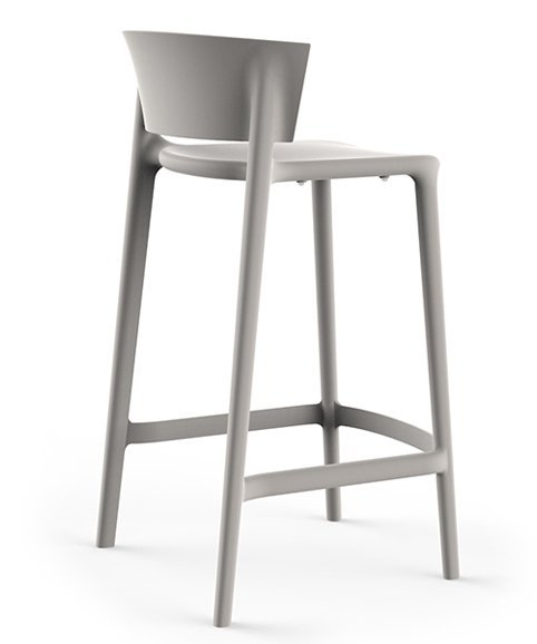 Стул пластиковый полубарный Vondom Africa Basic слоновая кость
