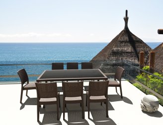Стул пластиковый плетеный Siesta Contract Florida коричневый