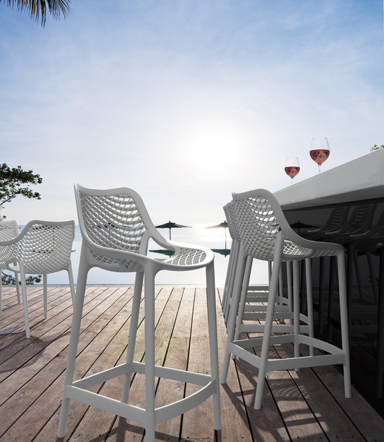 Стул пластиковый полубарный Siesta Contract Air Bar 65 белый