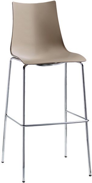 Стул полубарный пластиковый Scab Design Zebra Technopolymer хром, тортора