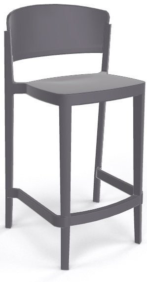 Стул пластиковый полубарный Gaber Abuela Stool 67 серый
