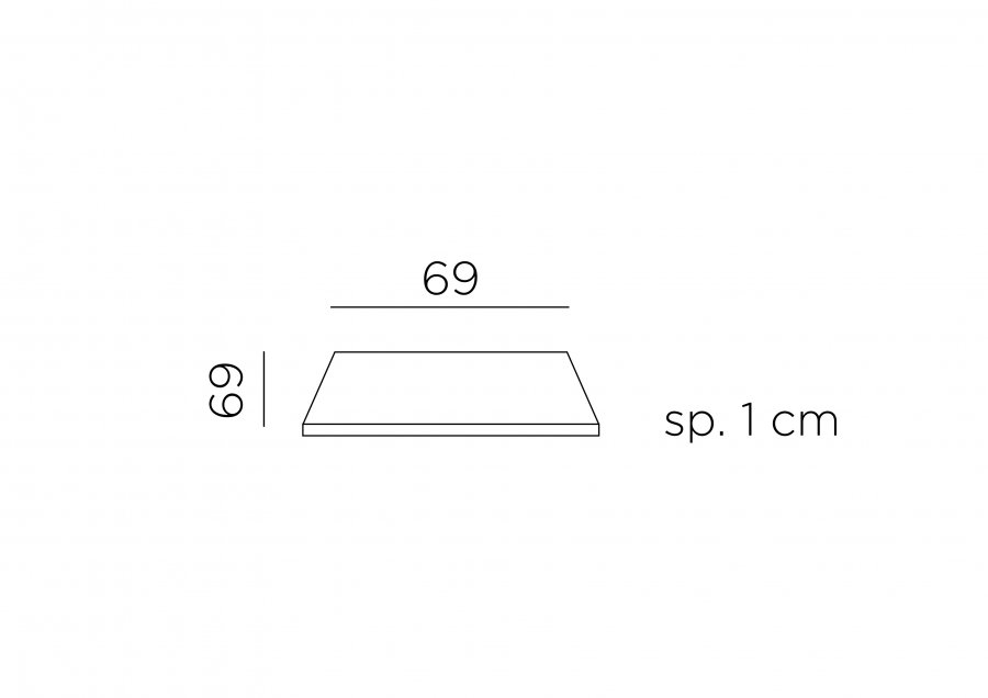 Столешница квадратная Piano Laminato 70x70