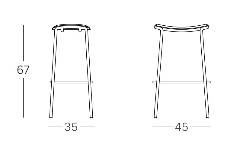 Табурет деревянный полубарный Scab Design Trick Wood черный глянцевый никель, черный дуб