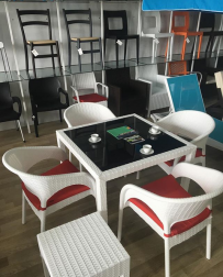 Кресло пластиковое плетеное Siesta Contract Panama белый