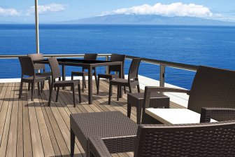 Стул пластиковый плетеный Siesta Contract Florida коричневый