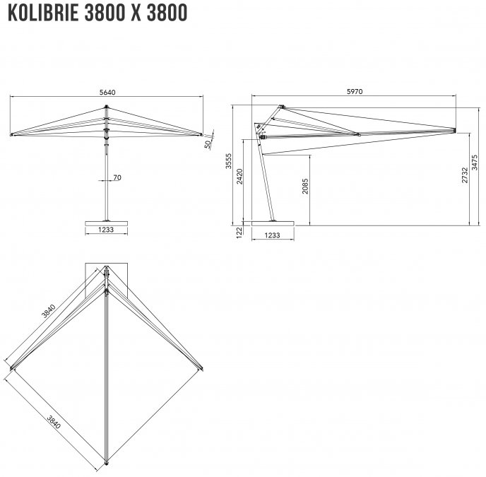 Зонт профессиональный 5.64x5.64 м Kolibrie