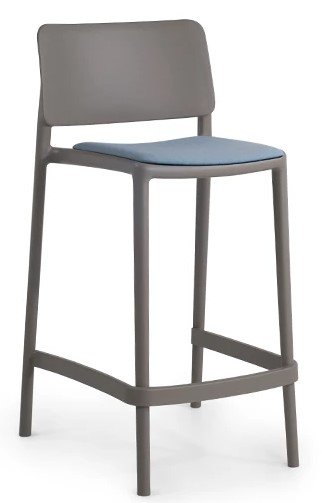 Стул полубарный пластиковый с обивкой PAPATYA Joy-S Bar Soft 65 тортора