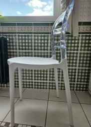 Уцененный пластиковый стул Miss Bibi, белый, прозрачный