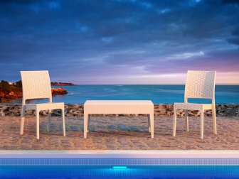 Стул пластиковый плетеный Siesta Contract Florida белый