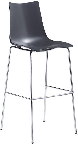 Стул полубарный пластиковый Scab Design Zebra Technopolymer хром, антрацит