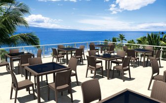 Стул пластиковый плетеный Siesta Contract Florida коричневый