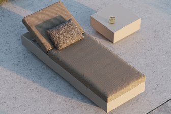 Лежак пластиковый с матрасом Vela Basic