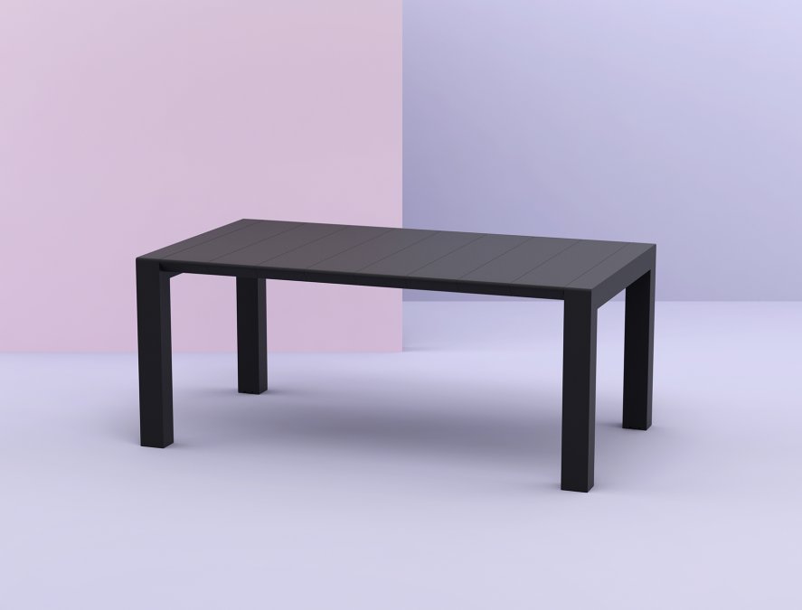 Стол пластиковый раздвижной Vegas Table Medium, черный, 1800-2200х1000х750 мм