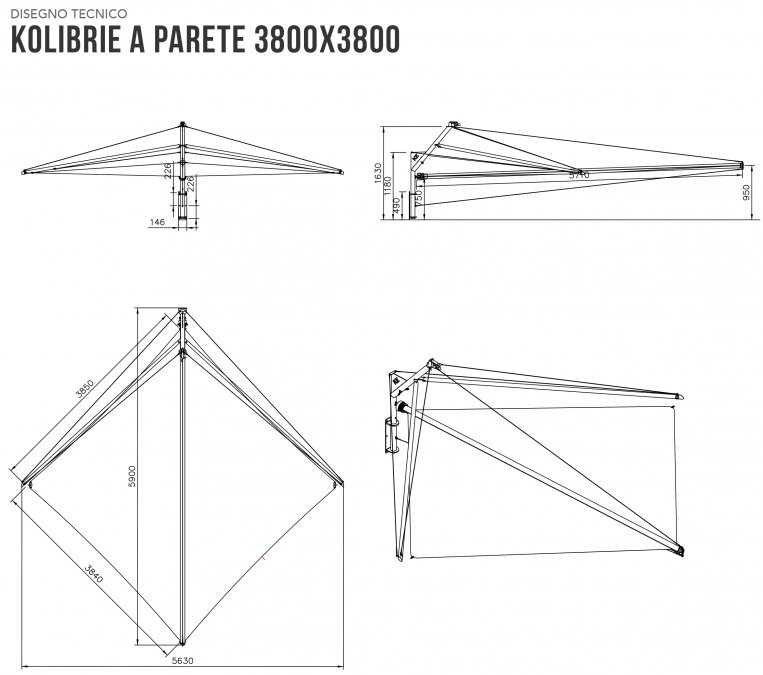 Зонт профессиональный 5.64x5.64 м Kolibrie