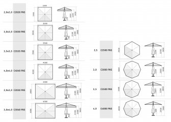 Зонт профессиональный 3х3 м Palladio Standard