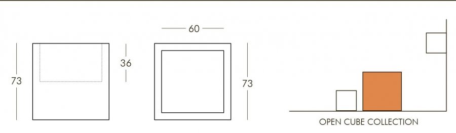 Куб открытый пластиковый светящийся Open Cube 75 Lighting