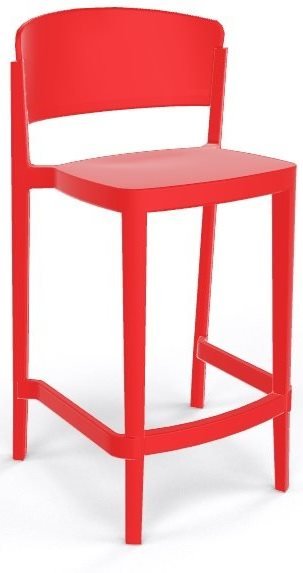 Стул пластиковый полубарный Gaber Abuela Stool 67 красный