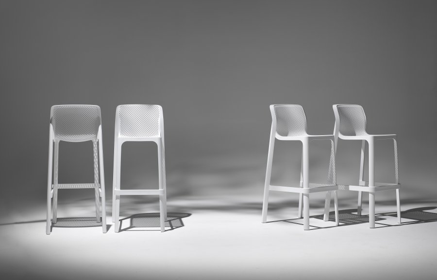 Стул пластиковый полубарный Nardi Net Stool Mini белый