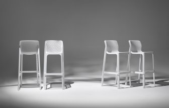 Стул пластиковый полубарный Nardi Net Stool Mini белый