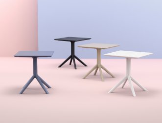 Стол пластиковый Sky Table 70, бежевый, 700х700х740 мм