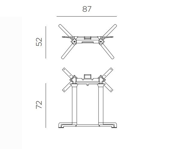 Подстолье металлическое двойное складное Scudo Double