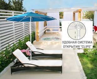 Зонт пляжный профессиональный Ø2.5 м Kiwi Clips