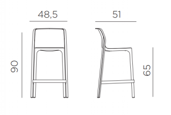 Стул пластиковый полубарный Nardi Net Stool Mini антрацит